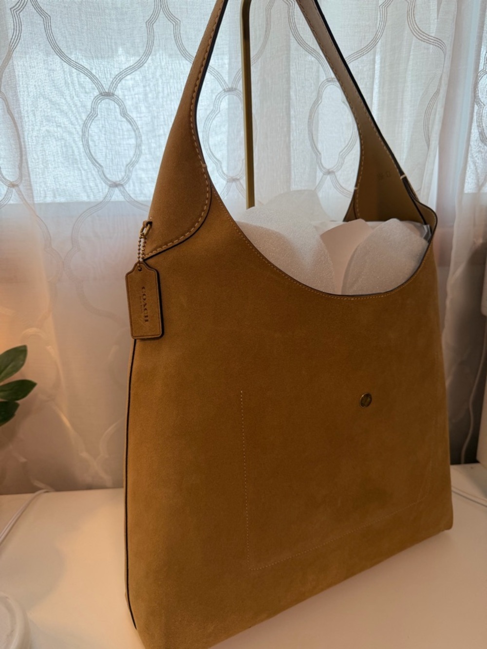 Coach Brooklyn 39 Tan Leather Slouch Shoulder Bag - Picture 5 of 10